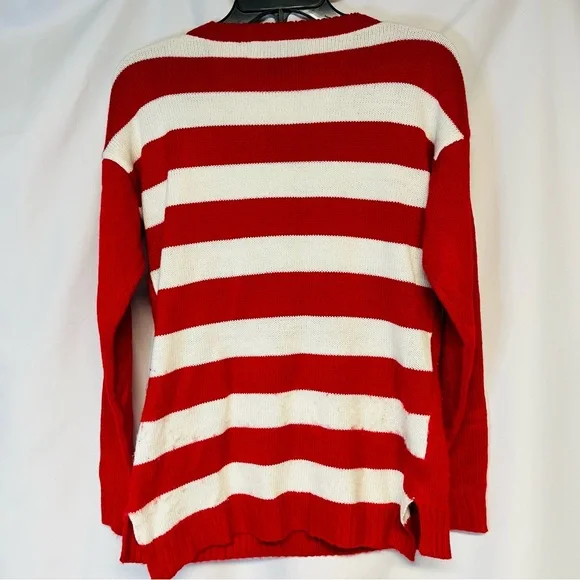 Christmas Red Reindeer Crew Neck Sweater by US Company with bells - Picture 2 of 5